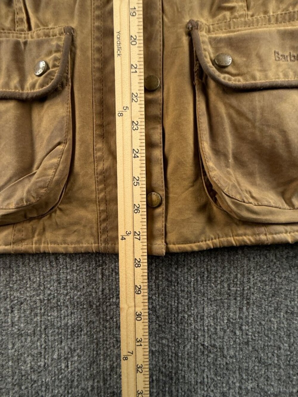 Barbour L1600 Fur Trim Utility Waxed Jacket Women Full Zip Size 10 US Brown - Picture 6 of 16
